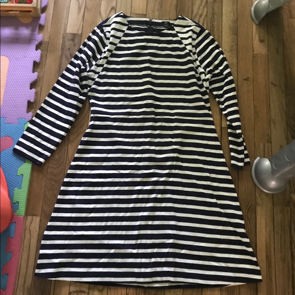 NWT J. Crew Navy Striped Dress